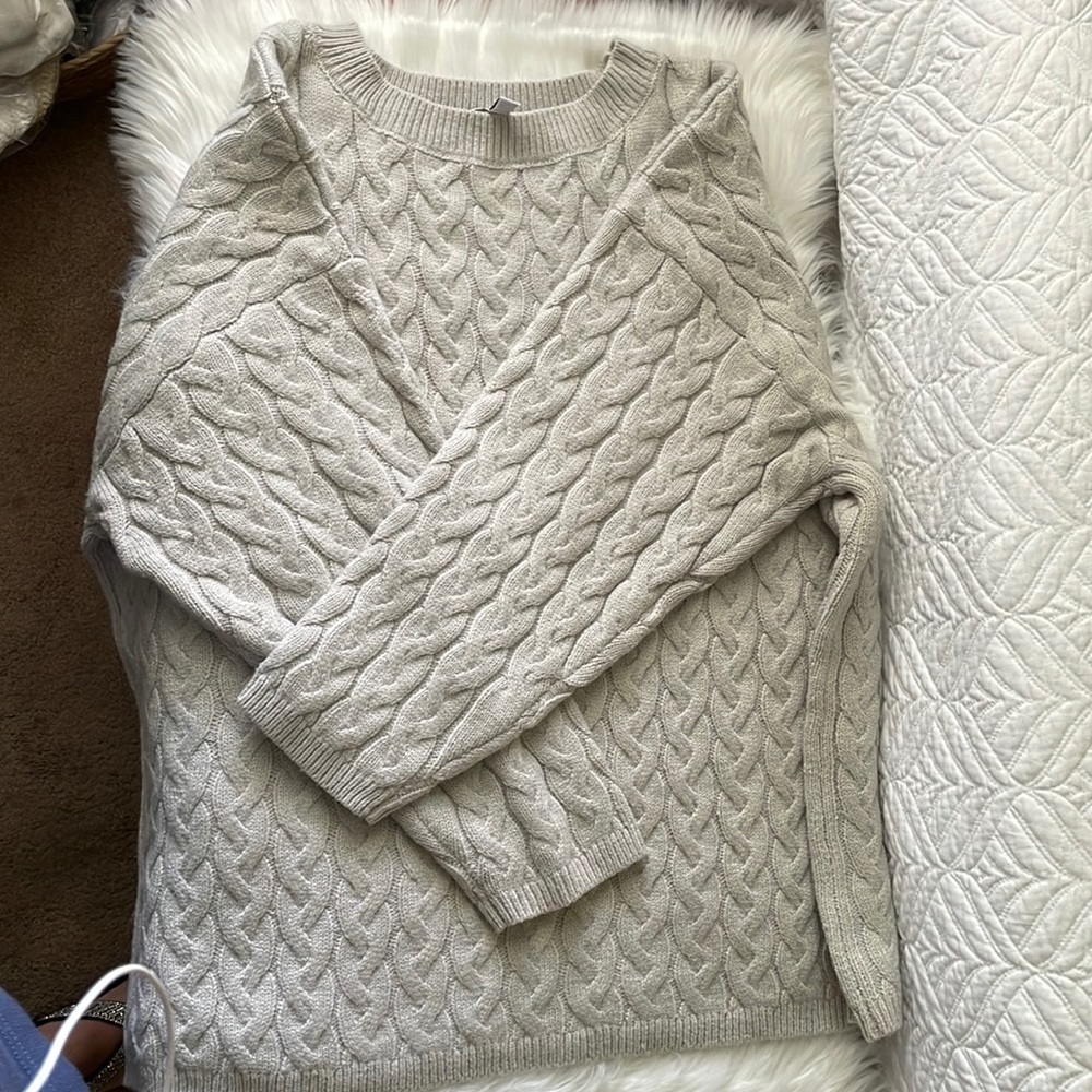 Peace love world cable sweater